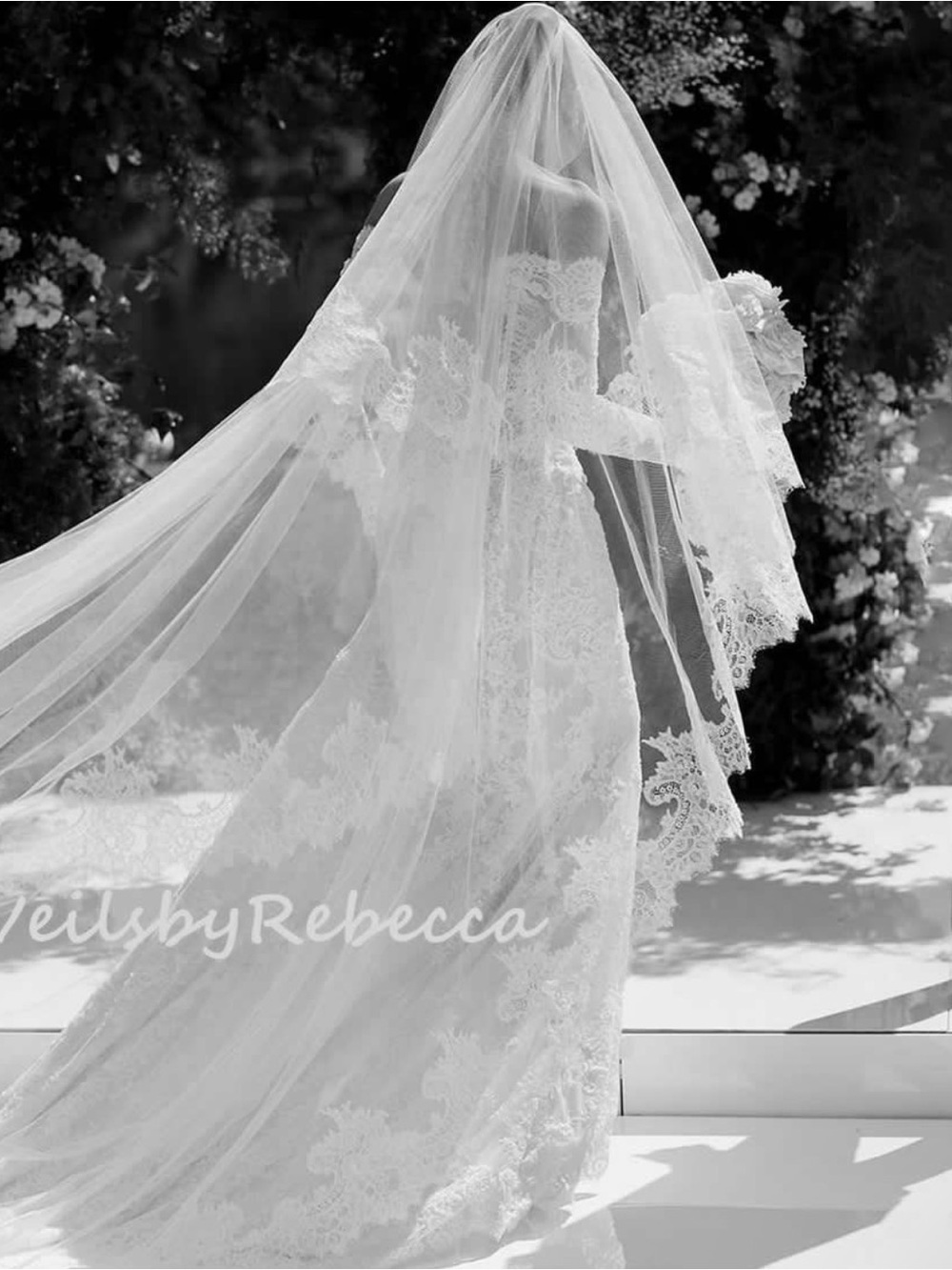 White Lace Cathedral Wedding Veil